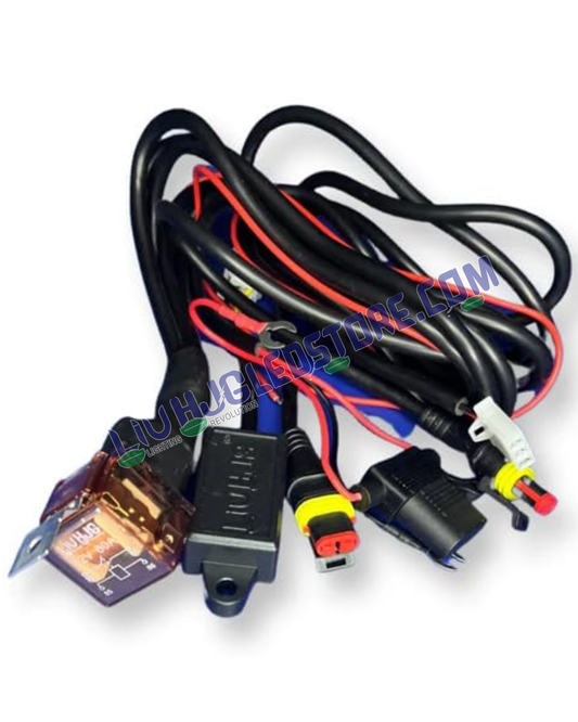 HJG 2-Wire Fog Light Wiring Harness Kit with Coupler – Waterproof Relay, Fuse & Switch Setup