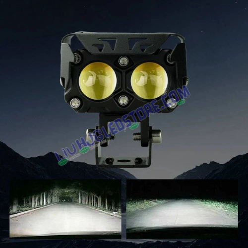 HJG Future Eyes 2 Lens 60W Fog Lights | Mega Drive LED Cool White Auxiliary Lamps for Bikes, Motorcycles, Cars (Pack of 2)