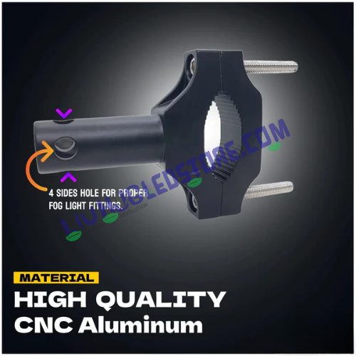 HJG Universal Fork & Leg Guard Mounting Clamps for Fog Lights – Aluminum Clamp Set (Pack of 2)