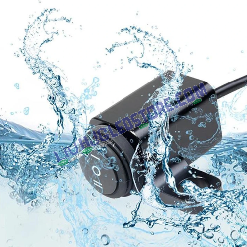 HJG Universal Mirror Mount Handlebar Switch – Waterproof On/Off Control for Bike Headlight & Fog Lamps (Single Unit, Black)