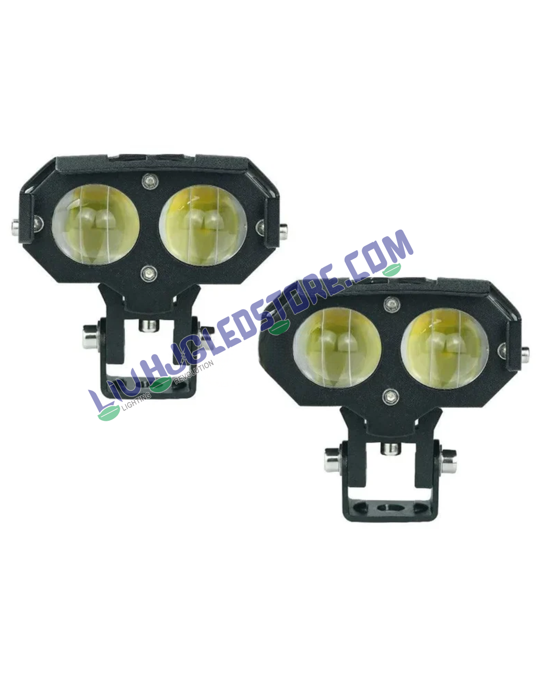 HJG 1193-1 120W Dual-Color Mini LED Fog Light – High-Intensity Auxiliary Spot Lamp for Motorcycles, Cars & SUVs