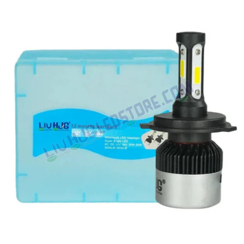 HJG Nighteye H4 LED Bike Headlight Bulb with COB Technology, 6500K Bright White Light, H4 Socket Compatible (Single Piece)