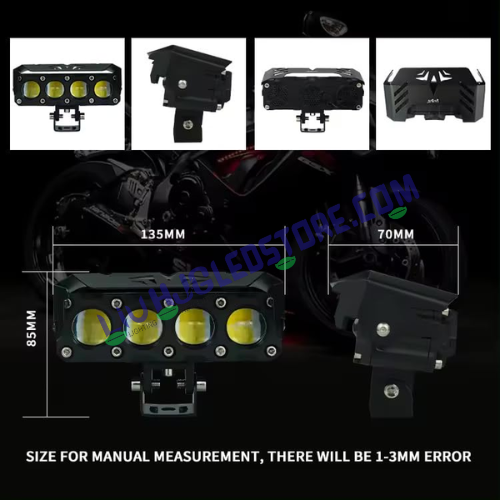 HJG Future Eyes 4 Lens 120W MEGA DRIVE LED Fog Lights – High-Performance Auxiliary Lights for Bikes, Cars, Thar & Jeep (Cool White, Pack of 2)