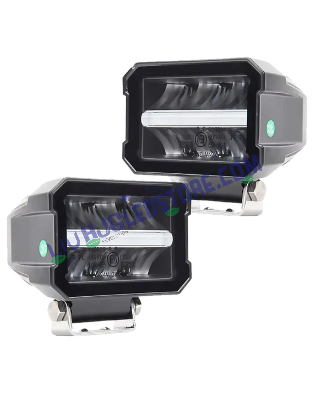 HJG Minus Box Dual Lens LED Fog Lights 120W with White DRL & Power Adaptor – Ultra Wide Beam for Cars & Bikes (Pack of 2)