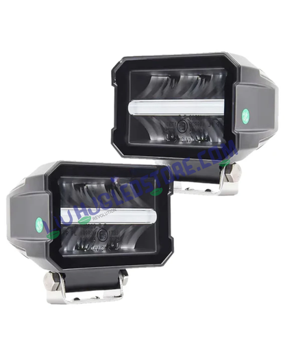 HJG Minus Box Dual Lens LED Fog Lights 120W with White DRL & Power Adaptor – Ultra Wide Beam for Cars & Bikes (Pack of 2)