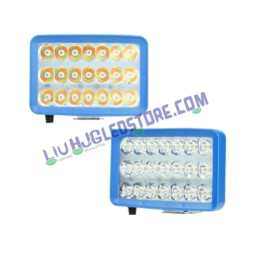 HJG 21 LED Rectangular Fog Lights | Triple Color White, Warm White, Yellow | LED Driving Lights for Bikes, Cars (Set of 2)