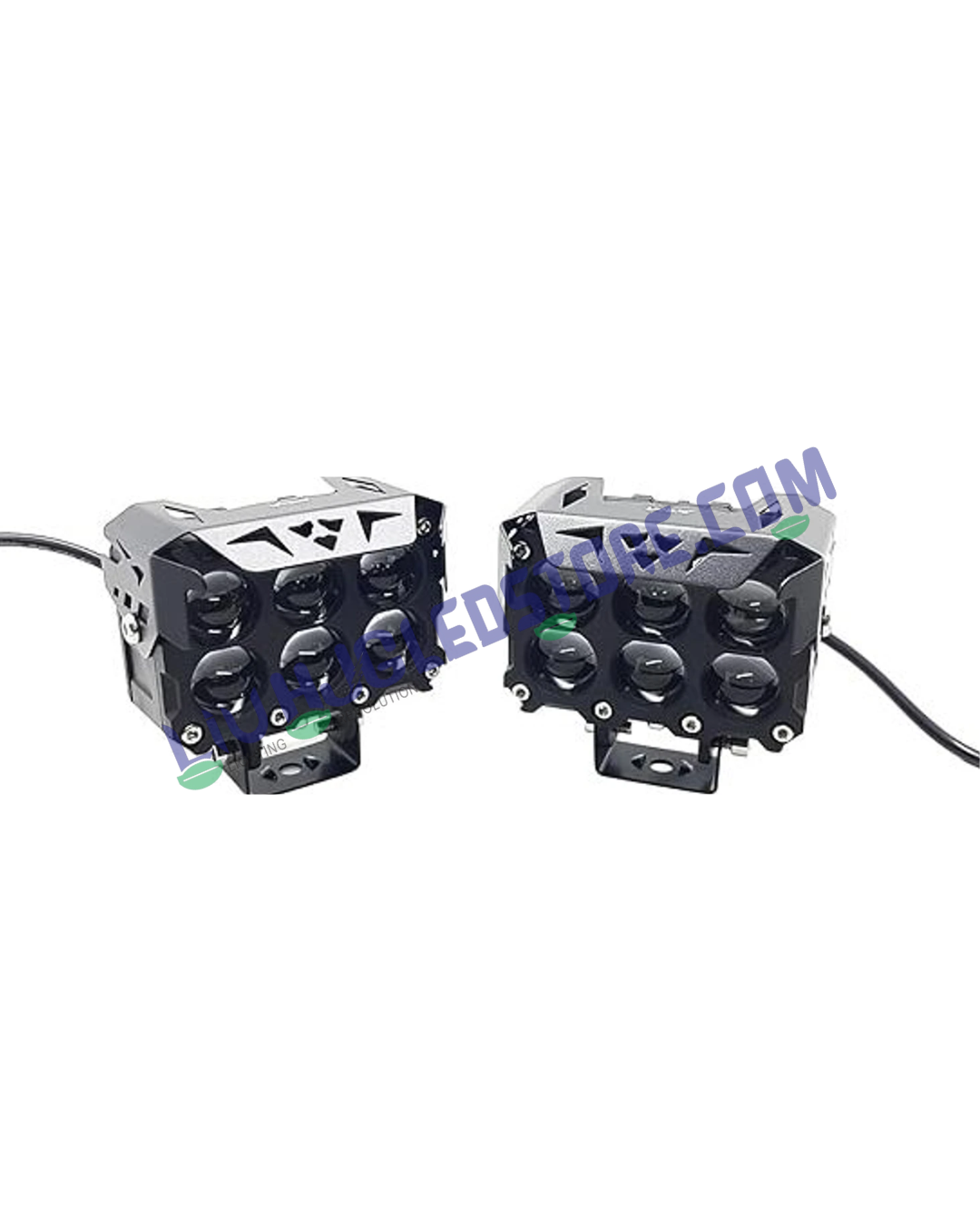 HJG 180W Future 6 Lens Mega Drive LED Fog Lights – High Power Cool White Auxiliary Lights for Bike/Car/Thar/Jeep (Pack of 2)