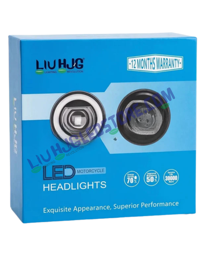 HJG C-316 7-Inch 90W CREE LED Projector Headlight | App-Controlled RGB Halo DRL | Bluetooth | Amber Switchback | Royal Enfield, Thar, Jeep and Gypsy