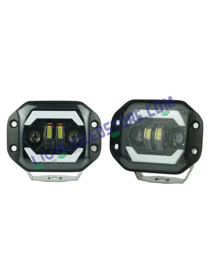 LIU HJG 120W CSP LED Lens Fog Lights with Cooling Fan for Cars, Bikes, SUVs and Trucks (Pack of 2)