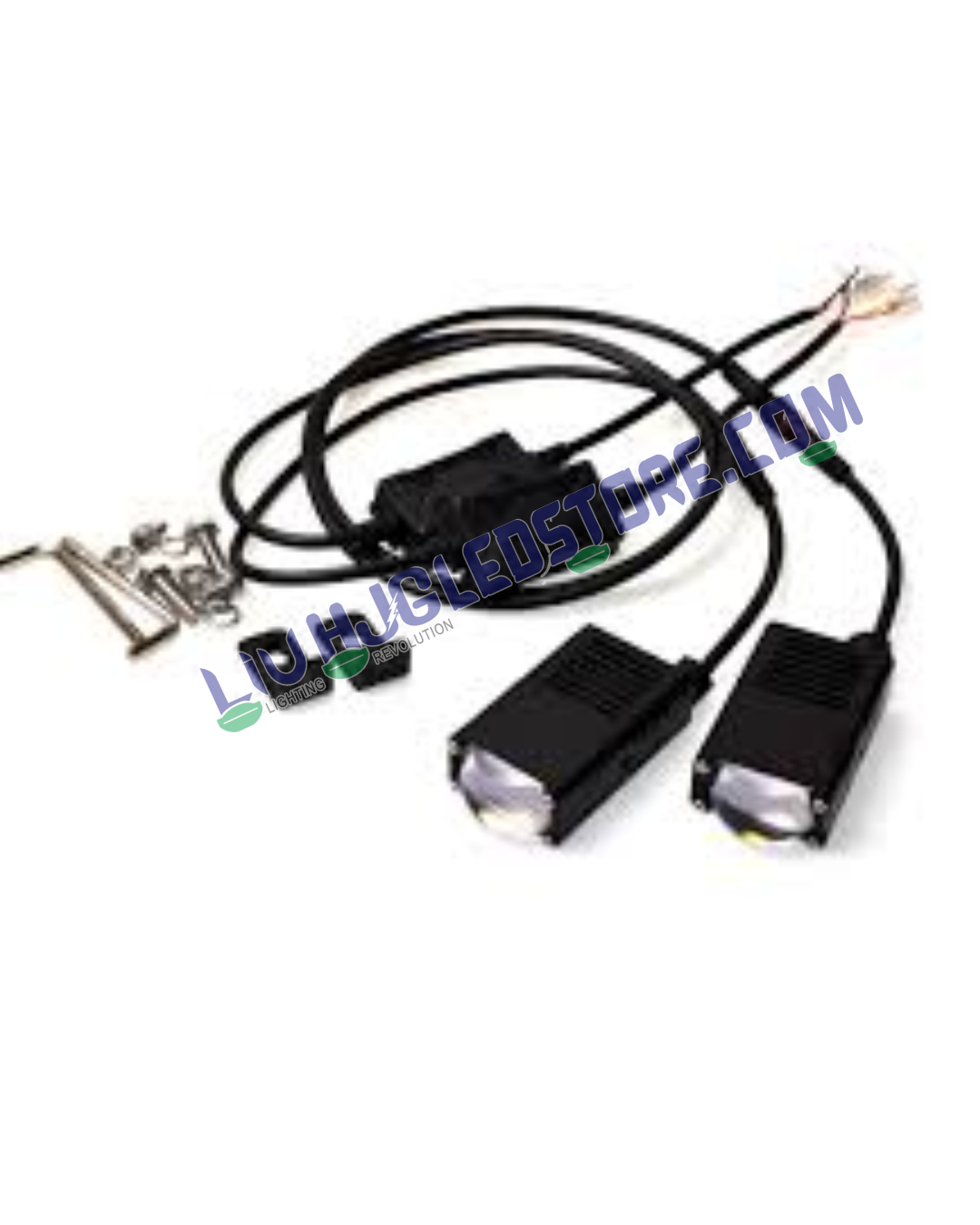HJG Waymaker V4 Slim 4-LED Dual Color Fog Light Set with Canbus Wiring Harness – Red Devil Eye Mini Drive Lights for Cars & Motorcycles (Pack of 4)