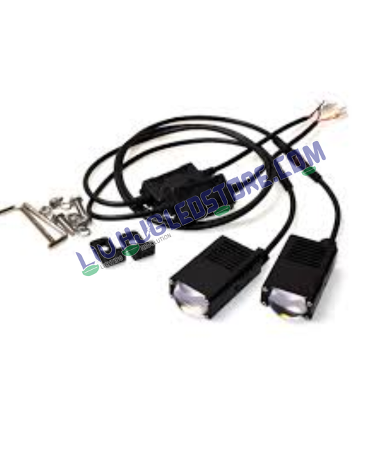 HJG Waymaker V4 Slim 4-LED Dual Color Fog Light Set with Canbus Wiring Harness – Red Devil Eye Mini Drive Lights for Cars & Motorcycles (Pack of 4)