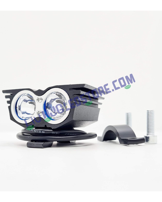HJG 2 LED Owl Eye CREE Fog Light 20W with High/Low Beam & Flash Mode – Waterproof for Bikes & Cars (Single Unit)