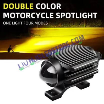 HJG Mini Devil Fly 80W Fog Light Set with Red DRL – Multi-Color LED (Red, Yellow, White) Auxiliary Lights, Pack of 2