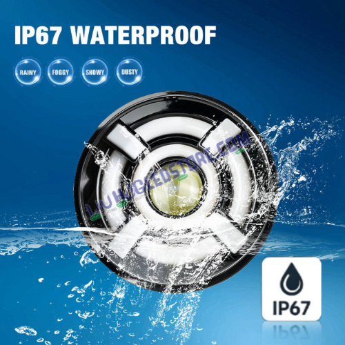 HJG 7-Inch 30W LED Headlight | Dual Colour White and Amber Halo DRL | H4 3-Pin | Royal Enfield, Thar, Jeep and Harley Davidson