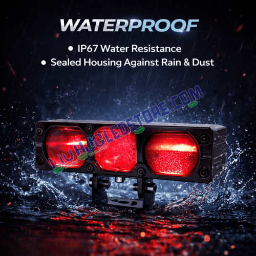 LIU HJG 200W 3-Lens Ultra Bright LED Fog Light Pair – White, Yellow & Red Devil Eye, 12V–80V