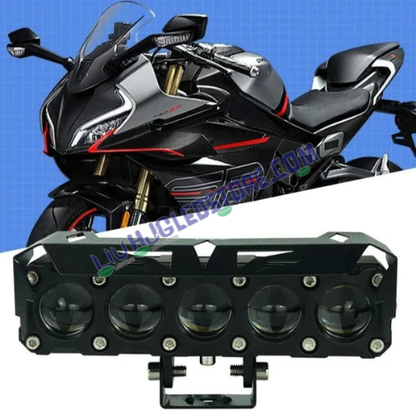 LIU HJG Original 150W 5-Lens Mega Drive LED Fog Lights for Bikes, Cars, Thar and Jeep (Cool White, Pack of 2)