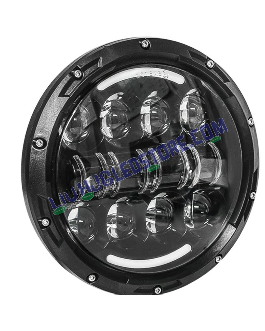 HJG 7-Inch LED Headlight with Halo Ring for Land Rover Defender, Royal Enfield & Thar – Model 231053
