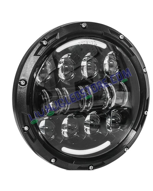 HJG 7-Inch LED Headlight with Halo Ring for Land Rover Defender, Royal Enfield & Thar – Model 231053