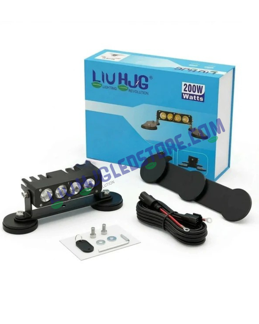HJG Hammer 4 Quad Lens 200W Magnetic Fog Light – Dual Beam White/Yellow Hi-Lo LED with Spot & Flood Combo for Cars, SUVs & Trucks (Universal Fit)