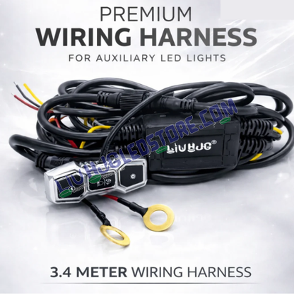 HJG 3-Pin Wireless Heavy-Duty Copper Wiring Harness Kit with Remote Control, Metal Switch, Couplers & Canbus – Dual-Color 3-Wire Setup