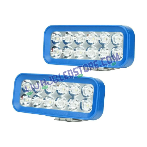 HJG 12 LED Rectangular Fog Lights | Triple Color White, Warm White, Yellow | LED Driving Lights for Bikes, Cars (Set of 2)