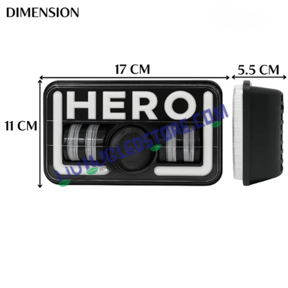 HJG HERO 40W LED Motorcycle Headlight for Hero Splendor | White High/Low Beam with Red & Blue DRL | 12–80V DC | Aluminium Alloy Housing | Universal Bike Fit | Pack of 1