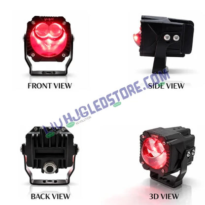 LIU HJG Gorilla 120W 3-Lens LED Fog Light Pair with Wiring Harness – White, Yellow & Red Devil Eye
