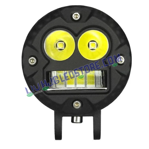 HJG Alien 40W LED Fog Lights Dual Color White and Yellow Mini Driving Lights for Motorcycles Cars SUVs (Set of 2)