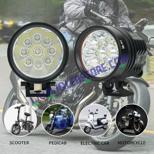 HJG KZ30 Torch Style 120W LED Fog Lights – Mini Driving Lights for Cars & Motorcycles (Set of 2)