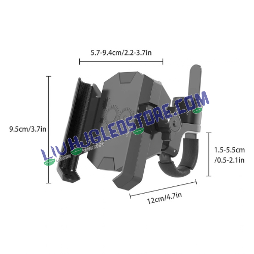 HJG Pro 7579 Type-C Anti-Vibration Bike Mobile Holder | Shockproof Jaw Grip Phone Mount with USB-C Charger & Damper | 360° Adjustable Anti-Theft Motorcycle Phone Holder | 4.7–7.2 Inch | Universal Fit