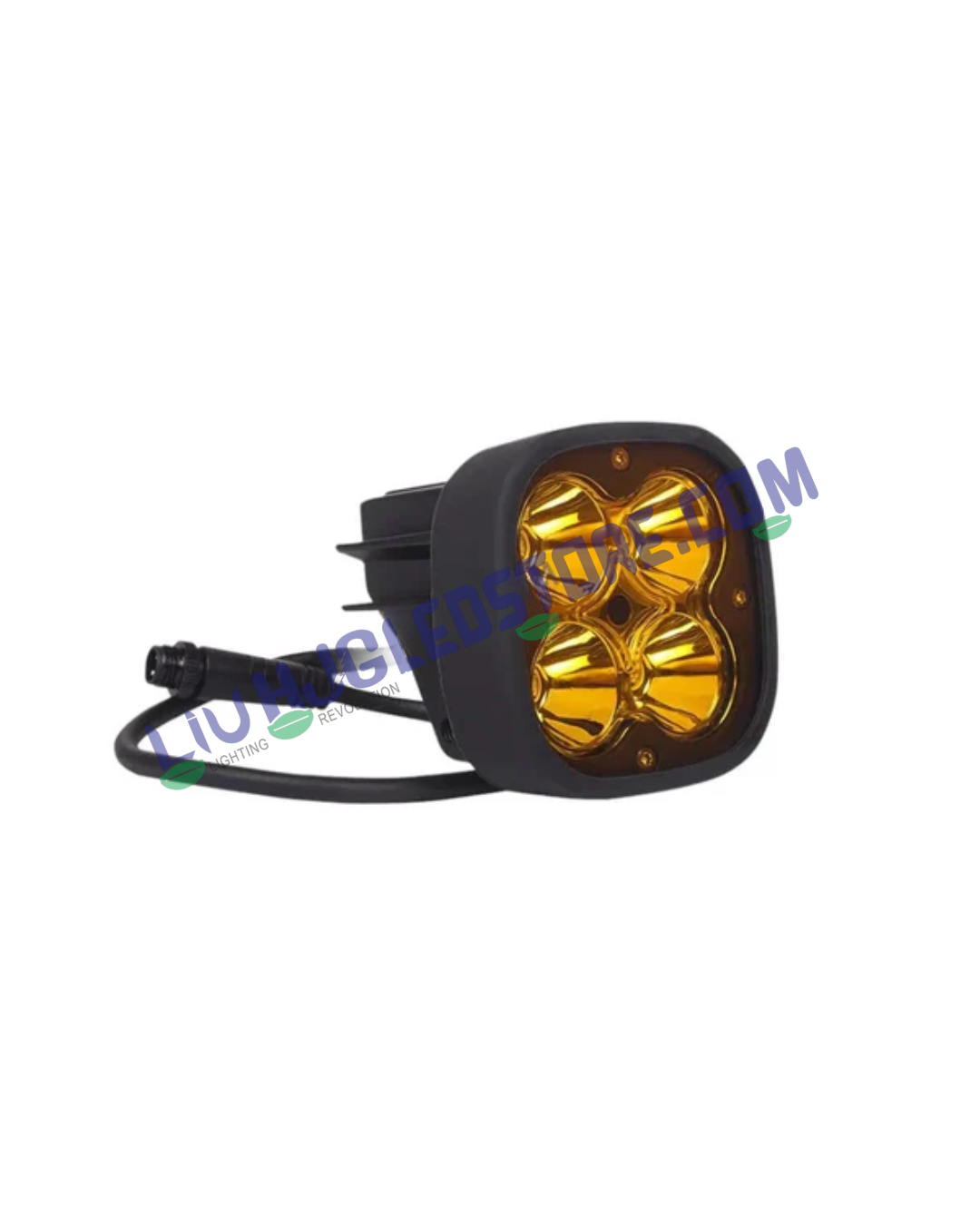 HJG Original 4x4 120W LED Fog Lights with Brightness Control Switch & Yellow Filter Cap – White Beam (Set of 2)