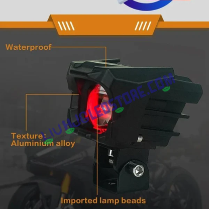 HJG Future Eyes 150W 5 Lens Projector Fog Lights with Red Devil DRL – High Power MEGA DRIVE LED for Cars & Bikes (Pack of 2)