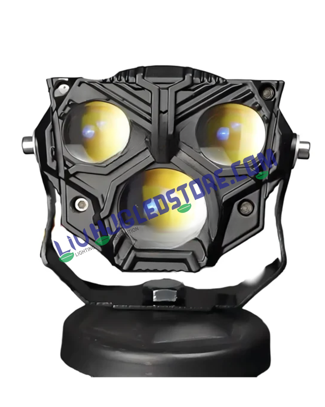 HJG Transformer 3 LED Projector Fog Light 50W with Red DRL & White/Yellow/Warm White Modes, Wide Beam Driving Light (3000K–6500K) Universal for Cars & Bikes – Single Unit