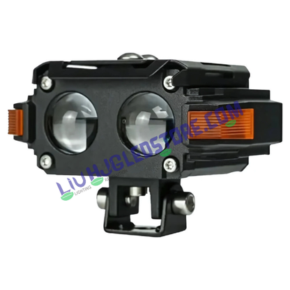 HJG Hazard Series S60 Dual Lens 80W LED Fog Lights with Red & Amber DRL – White/Yellow Beam (Set of 2)