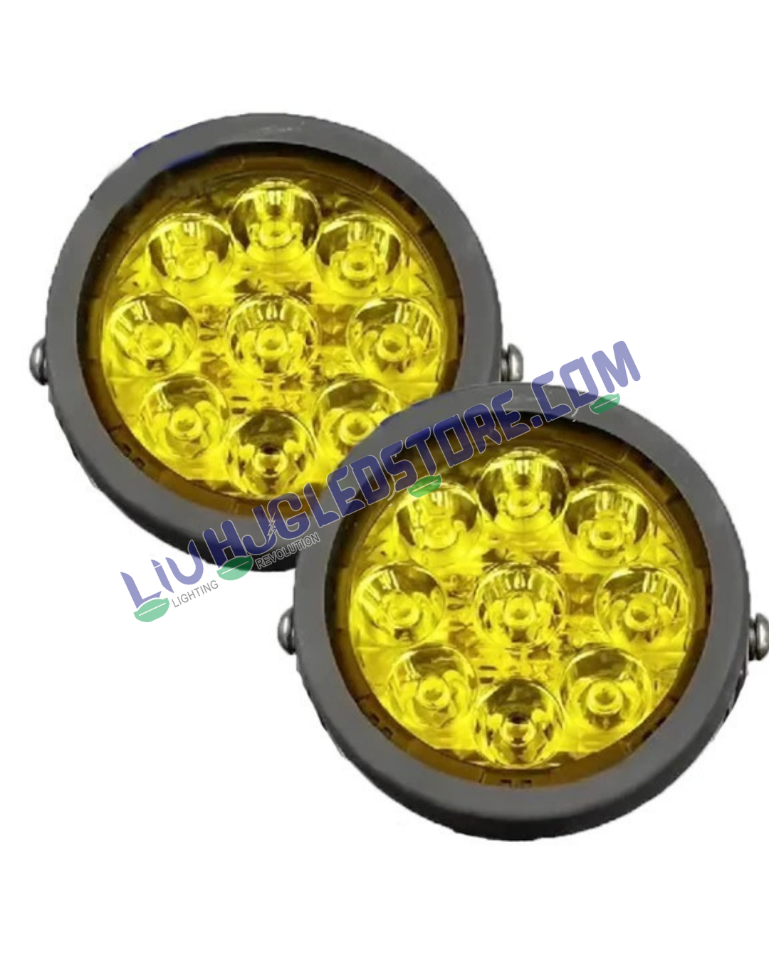 HJG 7 LED 140W CREE Projector Combo Fog Lights | Set of 2 | Yellow Cover | White 6500K, Yellow 3000K and Warm White 4300K | Spot and Flood Beam | for Bikes and Cars