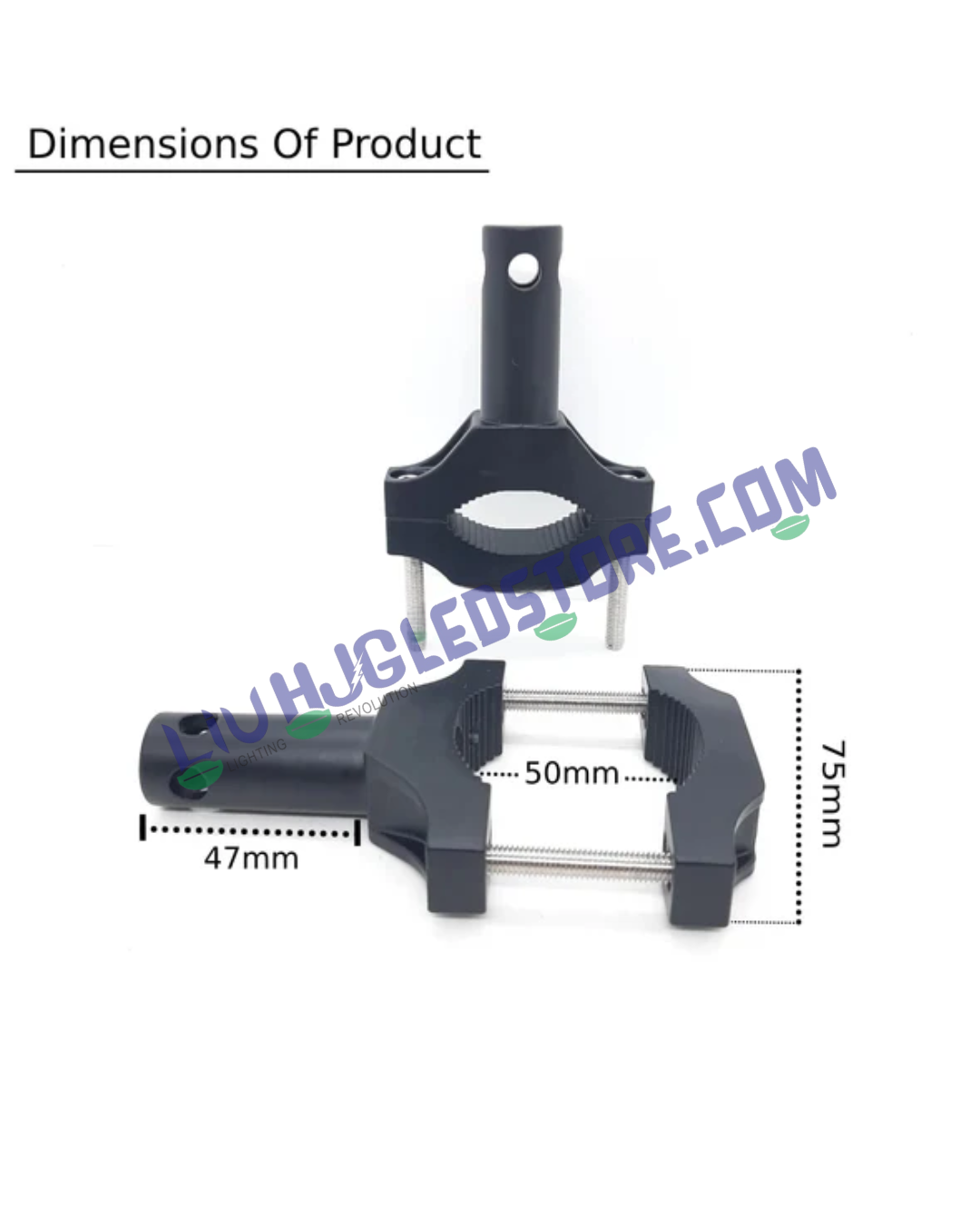HJG Universal Fork & Leg Guard Mounting Clamps for Fog Lights – Aluminum Clamp Set (Pack of 2)