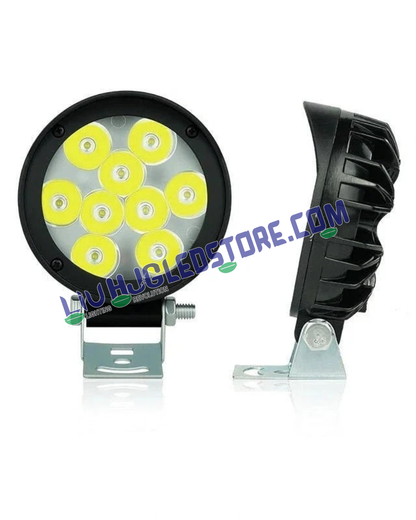 HJG 9-LED CREE Cap 54W LED Fog Lights | 12,000LM Pair, 6000K White Flood Beam | 27W × 2 Auxiliary Lights with Adjustable Brackets | Universal for Cars, Bikes, SUVs & 4x4