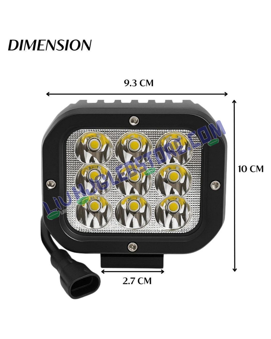 HJG 9-LED 70W Dual Color CREE Fog Light Set (Yellow/White) with Wiring Harness & Yellow Filter Cap – Universal for Bikes, Cars & Jeeps