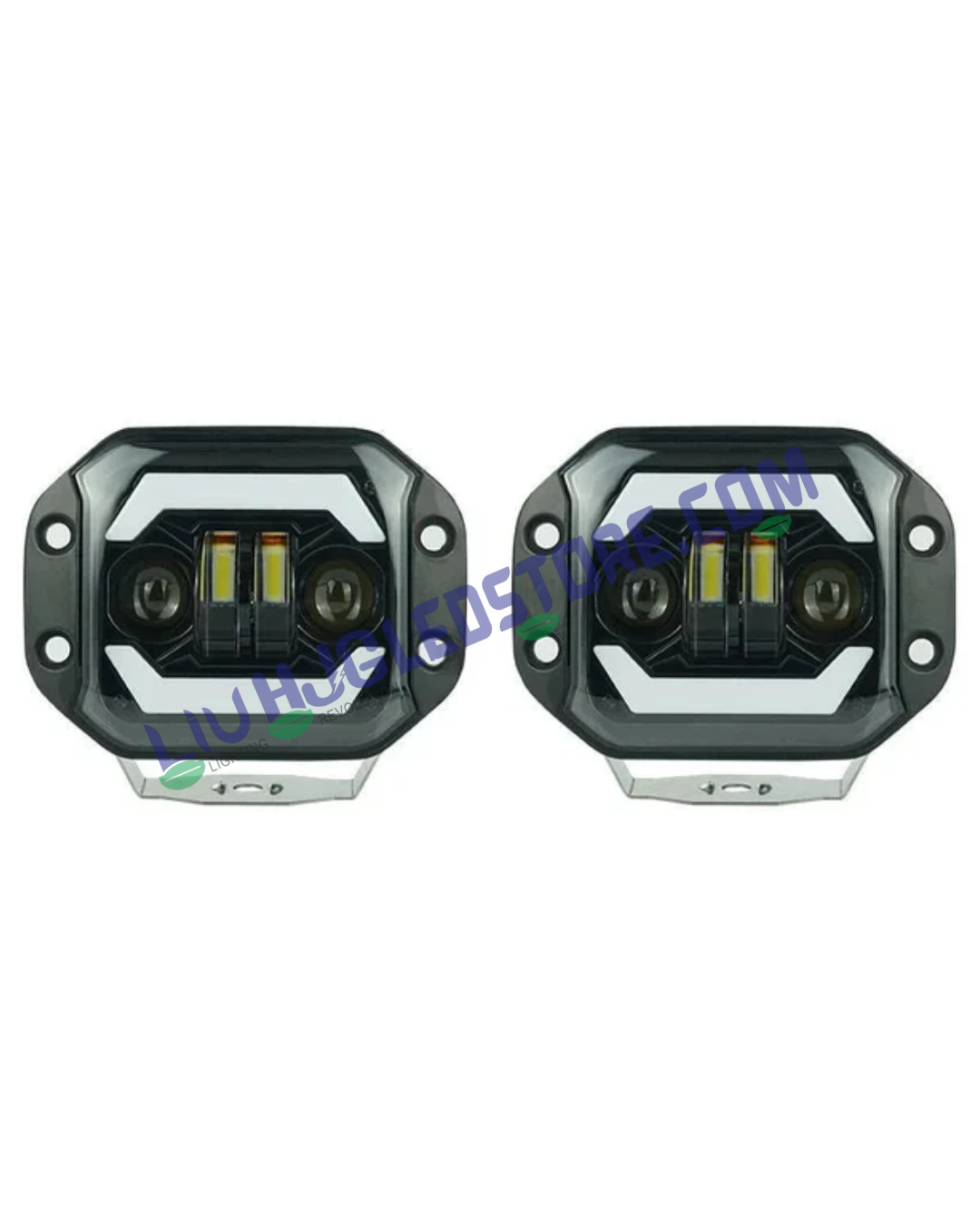 LIU HJG 120W CSP LED Lens Fog Lights with Cooling Fan for Cars, Bikes, SUVs and Trucks (Pack of 2)