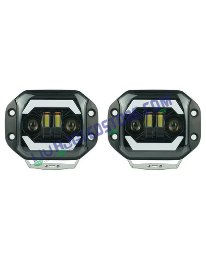 LIU HJG 120W CSP LED Lens Fog Lights with Cooling Fan for Cars, Bikes, SUVs and Trucks (Pack of 2)