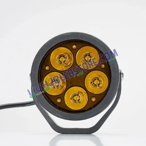 HJG 5 LED 100W Round CREE Fog Light Set with Yellow Cover & Wiring Kit – High-Performance LED Fog Lamps for Bikes, Cars & SUVs (Pack of 2)