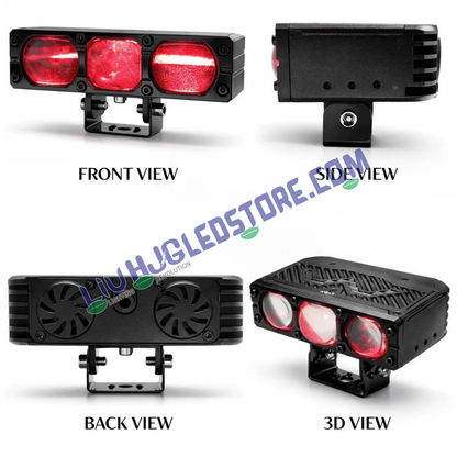 LIU HJG 200W 3-Lens Ultra Bright LED Fog Light Pair – White, Yellow & Red Devil Eye, 12V–80V