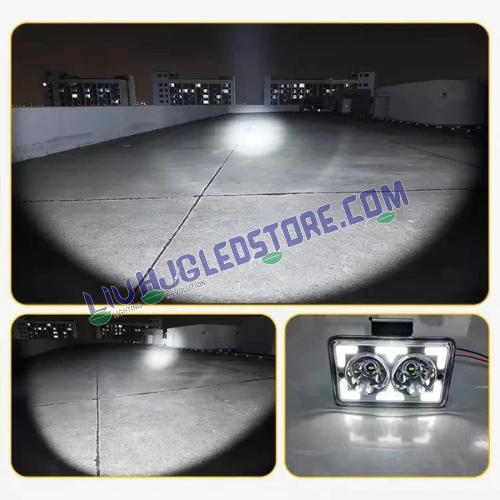 HJG W10 Classic 5x6 Inch Square 31W Fog Light | Dual Color White Yellow | Amber DRL Ring for Bikes, Cars (Single Piece)