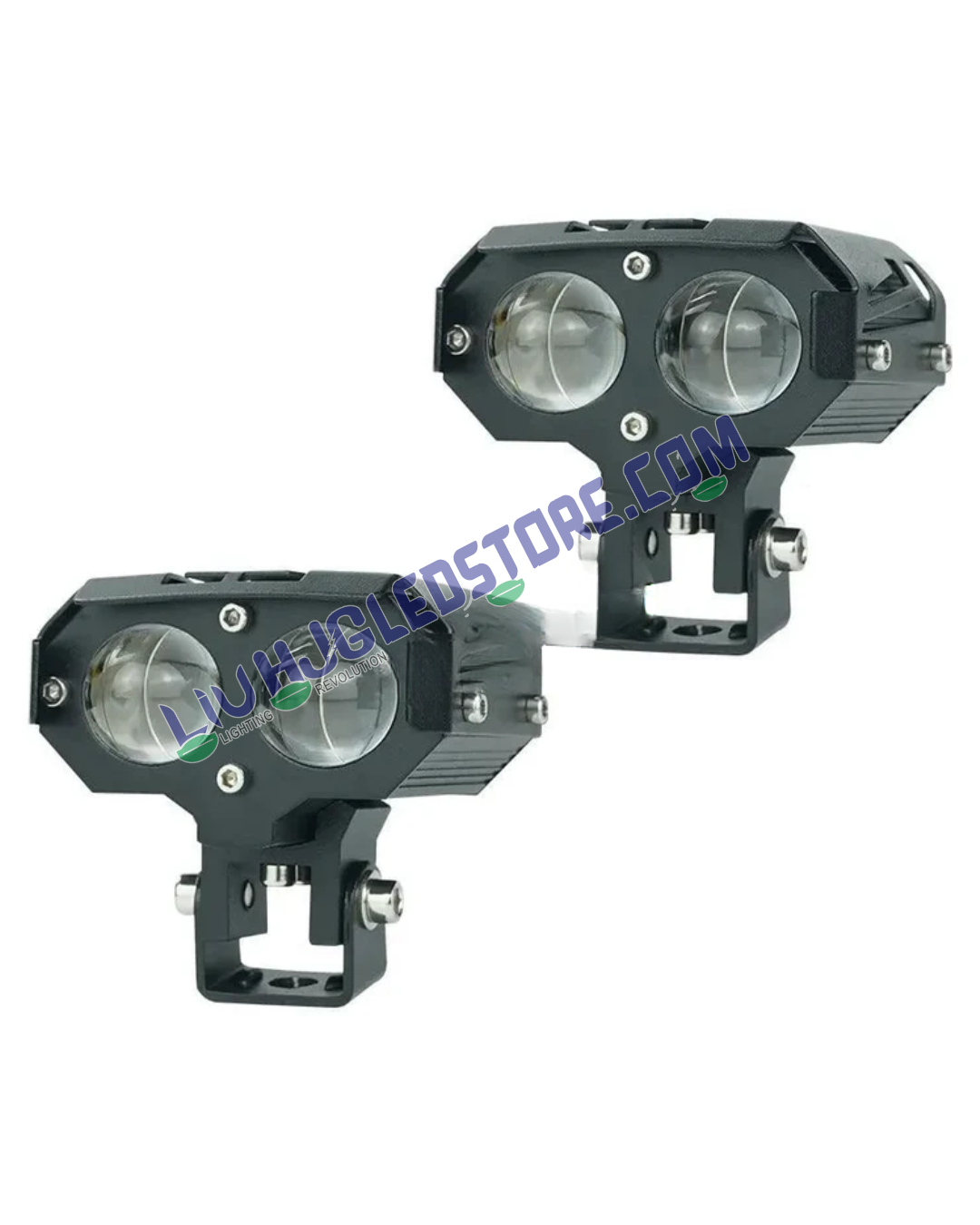 HJG 1193-1 120W Dual-Color Mini LED Fog Light – High-Intensity Auxiliary Spot Lamp for Motorcycles, Cars & SUVs