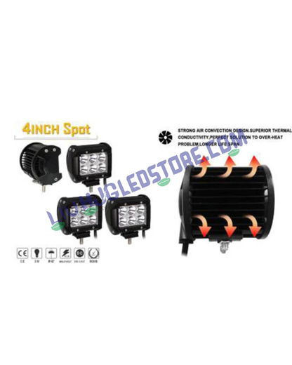 HJG 6 LED Square Fog Light Set for Bikes & Cars with Switch – Universal High-Intensity White Beam (Pack of 2)