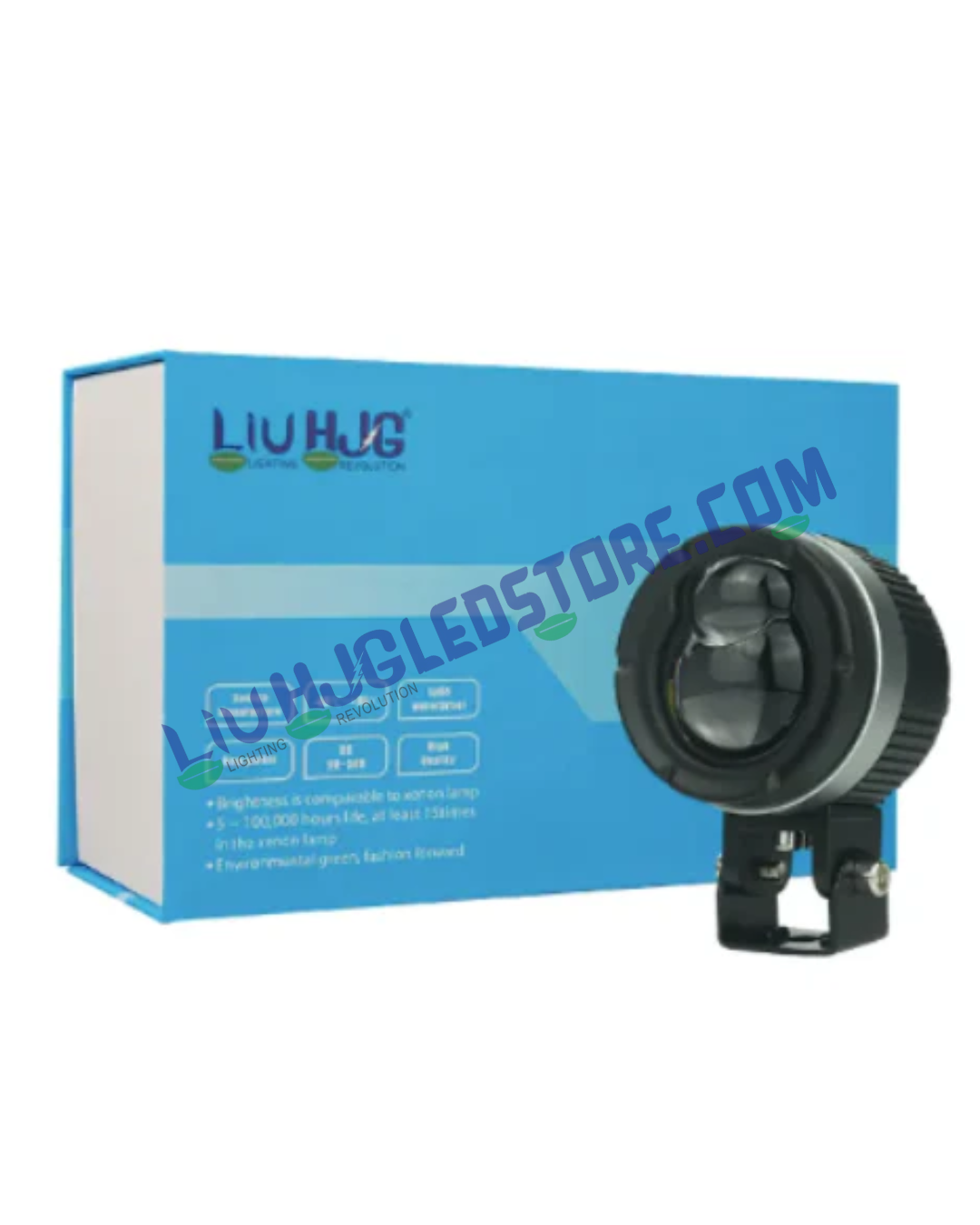 HJG 124 Dual Lens 120W LED Fog Light (New Model) – White/Yellow Dual Beam with Power Adapter for Cars & Bikes (Set of 2)