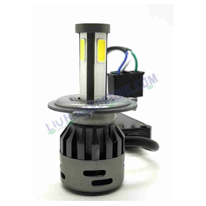 HJG M8 Original 100W H4 LED Headlight Bulb for Motorcycles & Cars – White Dual Beam (High/Low) with 8-Side LED Chips | AC/DC Compatible