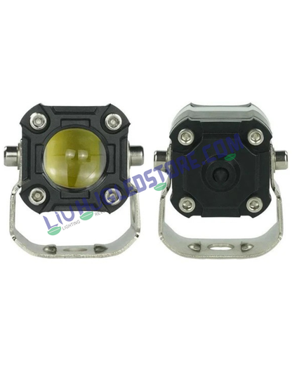 HJG Mini Drive 80W LED Auxiliary Light with Red DRL – Multi-Color (Red, Yellow, White) Devil Eye Fog Light