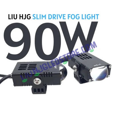 HJG Waymaker V4 Slim Dual-Color Fog Lights with Red Devil Eye & Canbus Wiring – Mini Drive LED for Cars & Motorcycles (White/Yellow, Pack of 2)