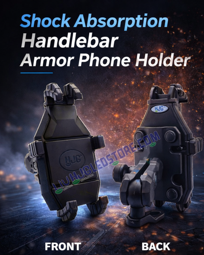 HJG Shockproof Bike Mobile Holder for Smartphones, Action Cameras & GPS – Adjustable Anti-Vibration Mount with Universal Fit for All Bikes